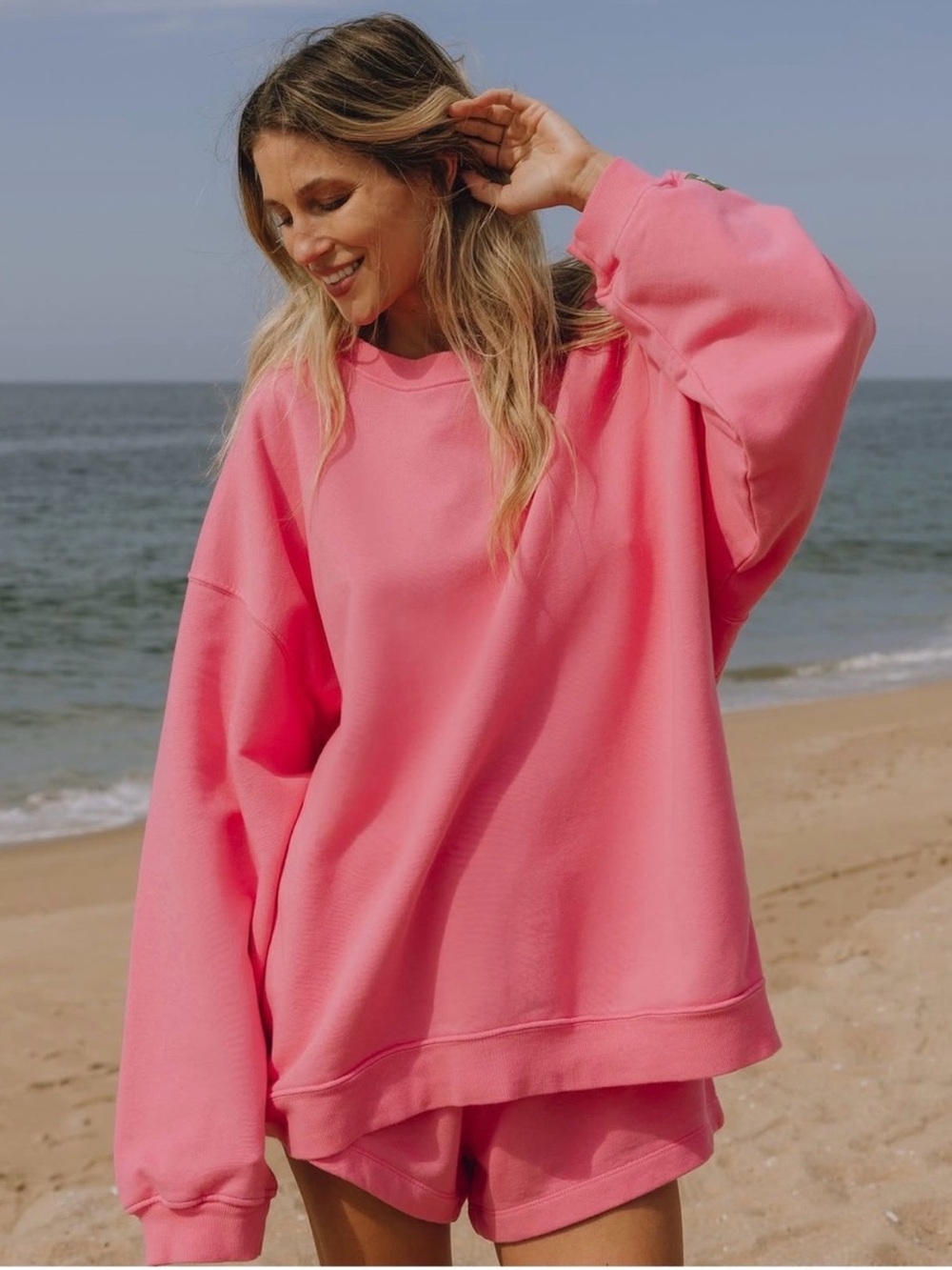Daily Drills Oversized Pink Crewneck Set